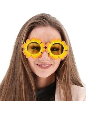 Ett Papatya Şekilli Turuncu Sarı Renkli Hawaii Konsept Parti Gözlüğü 15X7 cm