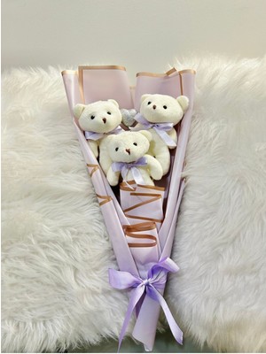 UltraMint Lila Teddy Bear Mini Külah Ayıcık ile Sevgililer Günü ve Yıldönümü Hediyesi