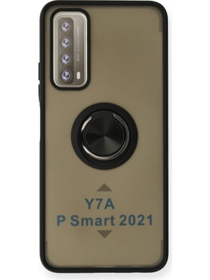 Alem Huawei P Smart 2021 Kılıf Montreal Yüzüklü Silikon Kapak - Siyah