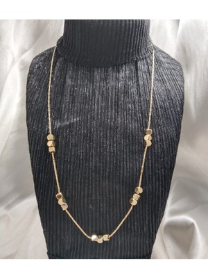 Mumicemum Kadın Küp Figür Tasarım Çelik Kolye Altın Kaplamalı