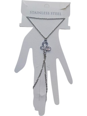 TRY Gümüş Renk Içi Boş Kelebek Çelik Şahmeran - 3575