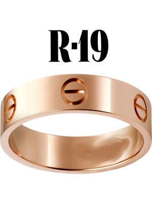 TRY Kartier Düz Yüzük Rose Renk 19 Numara