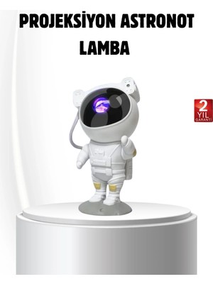Epilons Bluetooth Müzikli Astronot Projeksiyon Lambası Yıldız ve Ay Efektli