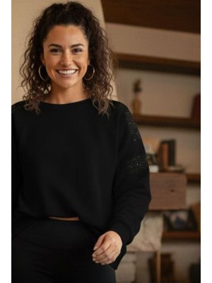 Joggy Payet Detaylı Şık Kadın Sweatshirt