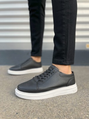 Zapatos JY0535 Prime Bağcıklı Cilt Erkek Günlük Sneaker Ayakkabı Cbt - Siyah