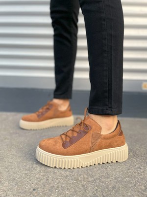 Zapatos JY502 Bold Bağcıklı Süet Erkek Günlük Sneaker Ayakkabı Skt - Taba