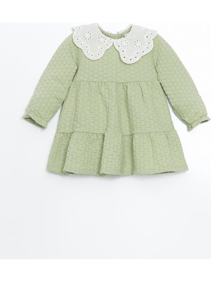 Lc Waikiki Yeni Sezon Bebe Yaka Nakışlı Kız Bebek Elbise