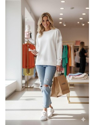 Joggy Payet Detaylı Şık Kadın Sweatshirt