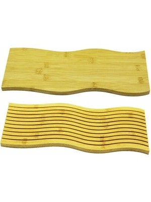 Najmaddin Dalgalı Çift Taraf Tasarımlı Ahşap Sunum Tepsisi