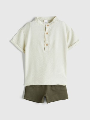 Lc Waikiki Yeni Sezon Hakim Yaka Düz Erkek Bebek Gömlek ve Şort