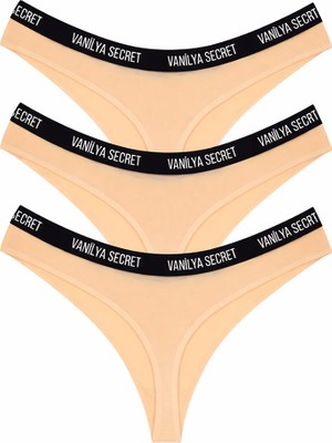 Vanilya Secret Beli Bant Lastikli Pamuklu Tanga 3'lü Paket