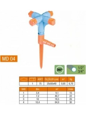 Najmaddin 4 Yönlü &amp; Normal Sprink Fıskiye (Kısa Meme)