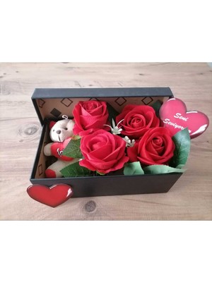 UltraMint Kadife Kırmızı Gül Çiçek Hediye Kutusu, Sevgililer ve Anneler Günü Için