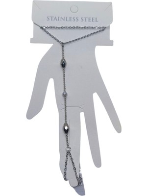 TRY Gümüş Renk Kesik Silindir Inci Çelik Şahmeran - 3565