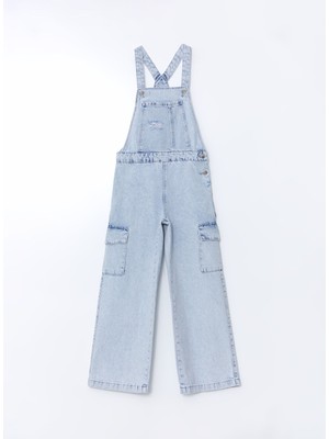 Lc Waikiki Yeni Sezon Kare Yaka Kız Çocuk Kargo Jean Salopet