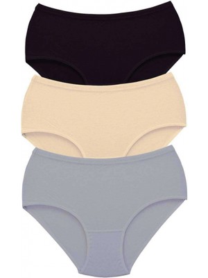 MiraLive 3 Adet Tutku Kadın Yüksek Bel Bato Kalın Lastik Külot S4