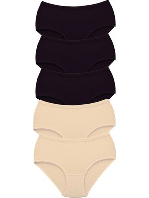 MiraLive 5 Adet Tutku Kadın Yüksek Bel Bato Kalın Lastik Külot S3