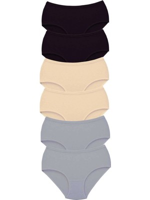 MiraLive 6 Adet Tutku Kadın Yüksek Bel Bato Kalın Lastik Külot S14