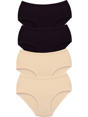 MiraLive 4 Adet Tutku Kadın Yüksek Bel Bato Kalın Lastik Külot S2