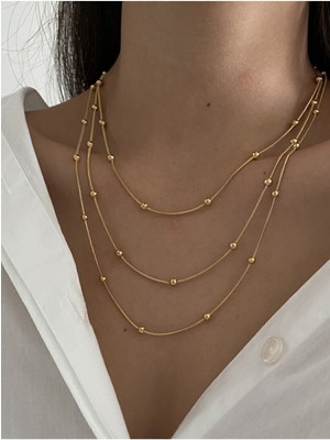 UltraMint Şık 3’lü Çelik Zincir Kolye, Sevgililer Günü Hediye Seçeneği