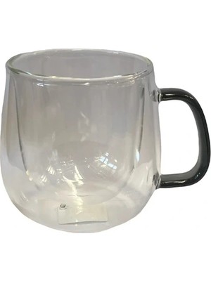 Najmaddin Çift Cidarlı Cam Kupa Gri Renk