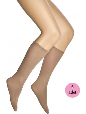 MiraLive 6 Adet Mikro 70 Dizaltı Kadın Çorap Bronz 38