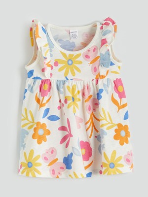 Lc Waikiki Yeni Sezon Bisiklet Yaka Çiçekli Kız Bebek Elbise