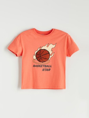 Lc Waikiki Yeni Sezon Bisiklet Yaka Baskılı Erkek Çocuk Tişört