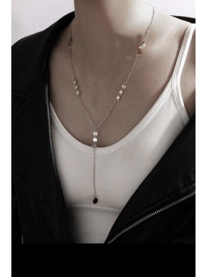 TRY Üç Pullu Sallantılı  Kolye - 2154 Gümüş