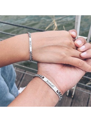 UltraMint Kişiye Özel Yazılı Bileklik, Sevgi Dolu Çift Bileklik Hediye