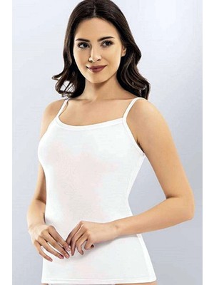 MiraLive Kota Bayan Ip Askılı Beyaz Atlet 6091