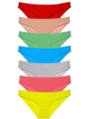 MiraLive 7 Adet Süper Eko Set Likralı Kadın Slip Külot Çok Renkli