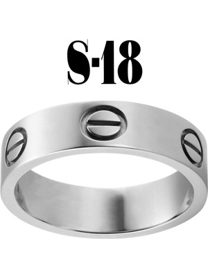 TRY Kartier Düz Yüzük Silver Renk 18 Numara