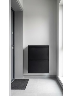 Ikili 2'li Metal Ayakkabılık Premium Siyah