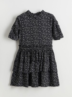 Lc Waikiki Yeni Sezon Bisiklet Yaka Çiçekli Kız Çocuk Elbise