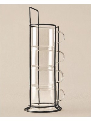 Najmaddin Standlı Borosilikat 4'lü Fincan Seti