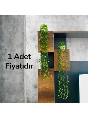UltraMint Mini Beton Saksıda Yapay Sarkan Şimşir, Şık ve Huzur Veren Dekorasyon
