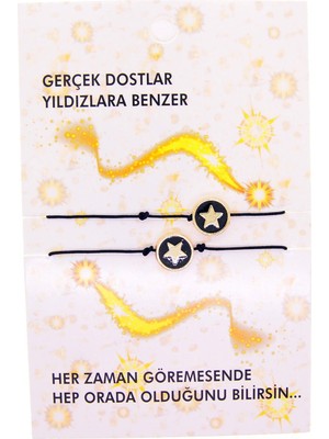TRY Altın Renk Yıldız Arkadaş Şans Bilekliği - 2690