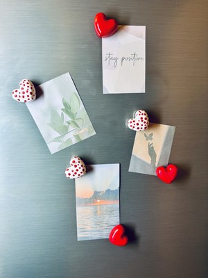 UltraMint 6'lı Kalpli Buzdolabı Magnetleri, Sevgililer Günü Için Şık Süsler