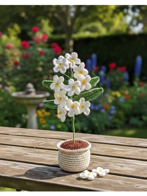 UltraMint El Örgüsü Saksıda Yapay Çiçek, Sevgililer Günü ve Hediyelik Için