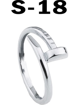 TRY Kartier Model Çivi Yüzük Unisex Model - 2168 18 Gümüş