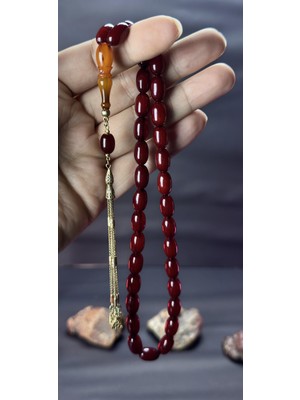 Kehribarkolik Osmanlı Sıkma Kolyeden Dizayn Adnan Mirzaoğlu 13*8mm. 20.5gr. + 4,3 Gr. Altın.