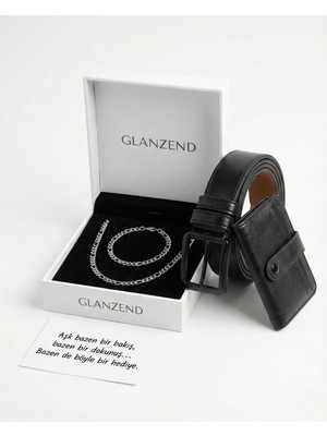 UltraMint Şık 4'lü Erkek Seti: Deri Cüzdan, Kemer, Çelik Bileklik, Hediye Paketi