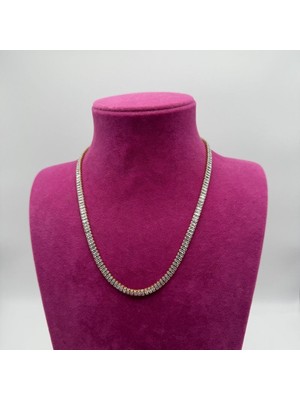 Mare Accessories Gold Detaylı Çelik Baget Taşlı Su Yolu Kolye