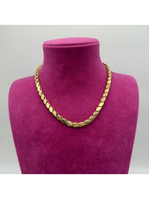 Mare Accessories Altın Tonlu Arpa Zincir Çelik Kolye