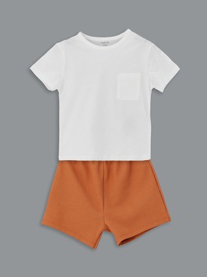 Lc Waikiki Yeni Sezon Pamuklu Erkek Bebek Tişört ve Şort 2'li