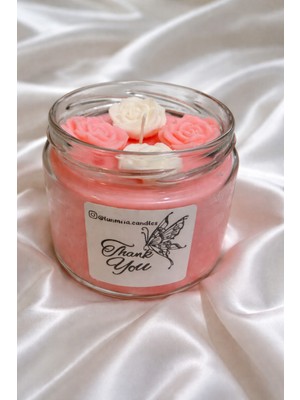 UltraMint Çilek Kokulu Gül Figürlü Cam Kavanoz Sevgililer Günü Dekorasyonu