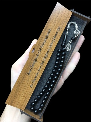 UltraMint El Işçiliği Ahşap Kutulu Oltu Tesbih, Sevgililer ve Babalar Için Hediye