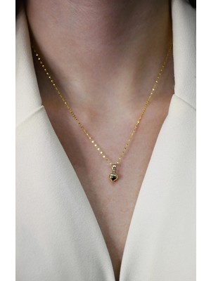 UltraMint Şık 14 Ayar Altın Kalpli Kolye, Sevgililer Günü Için En Güzel Hediye