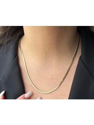 Linda Shop Altın Renk Italyan Zincir Çelik Kolye